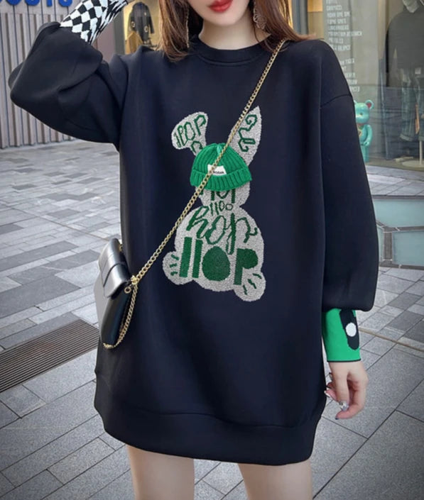 Sweatshirt for Women BlackGraphic Long  Woman Tops