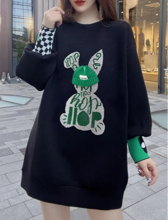Sweatshirt for Women BlackGraphic Long  Woman Tops