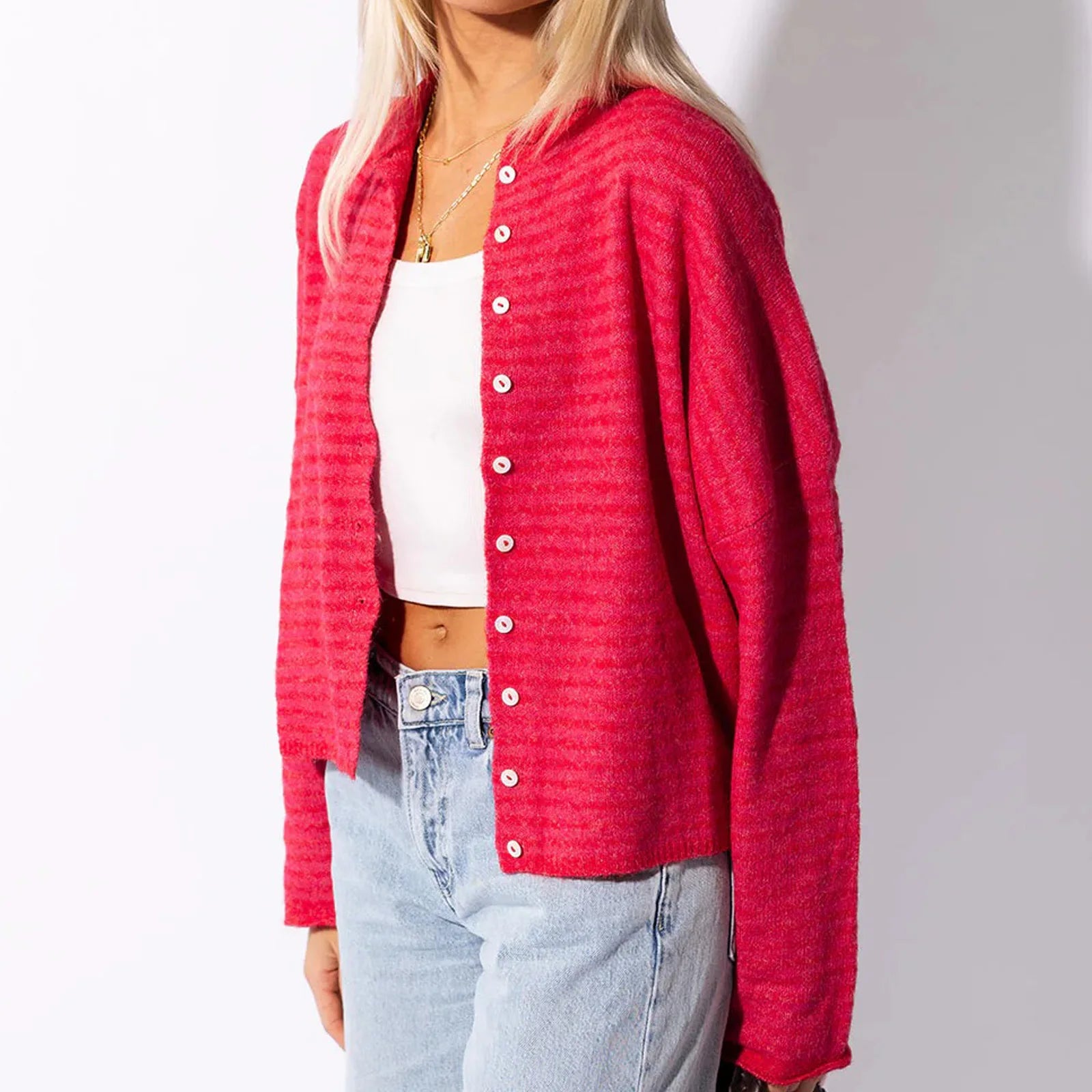 Womens Long Sleeve Striped Sweatshirt