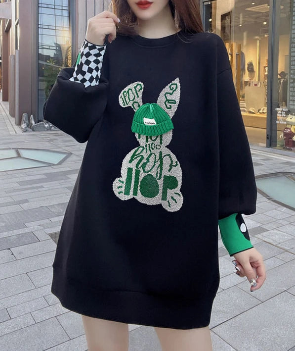 Sweatshirt for Women BlackGraphic Long  Woman Tops